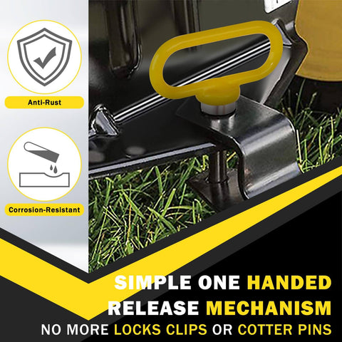 Magnetic Hitch Pin For Mowers And Trailers, Beefy Built 1500 Pounds Neodymium Magnet, One Half Inch Shaft, Yellow Gate Pin