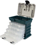 Ultra Handy Portable Tool Box Small Parts Organizer with four removable drawers and customizable compartments, open view.