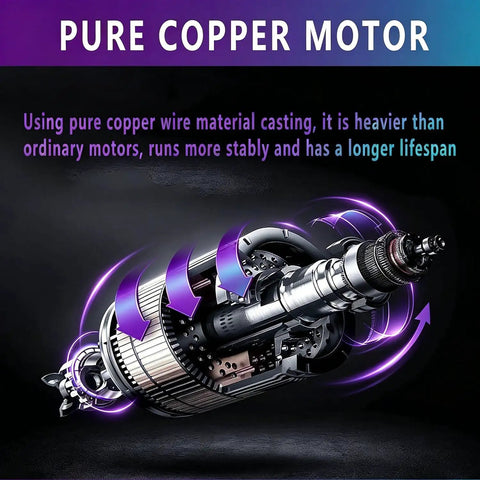 High power pure copper motor for 750 Watts Mini Table Lathe For Jewelry Stone Carving And Woodworking, showing internal components.
