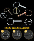 M10x50 Tractor Lynch Pin With Ring 8 Pack Built Tough Heavy Duty Lock Pin Clips Kit For Tractors Trailers Farm Trucks And Mowers Carbon Steel Durable Silver Tone Finish, 8 pack on black background