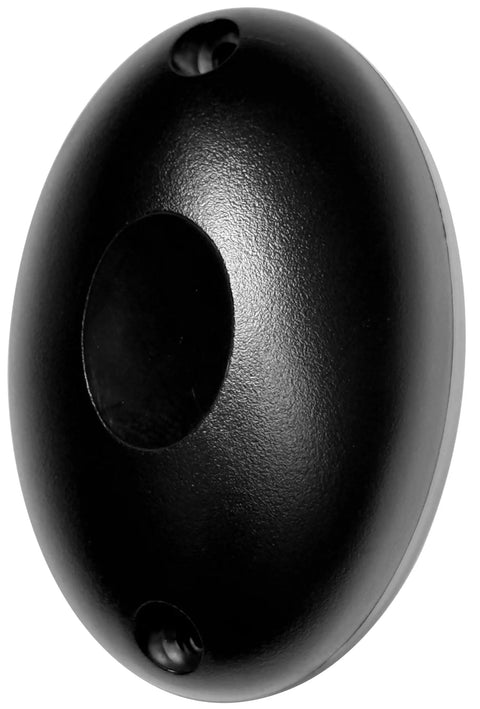 Side view of black infrared beam sensor for automatic sliding garage doors, photoelectric detector with IR alarm, transmitter and receiver.