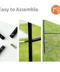 Assembly steps of Garden Arch Arbors For Outdoor Climbing Plants Black Metal Trellis Arch Kit with adjustable sizes on grass