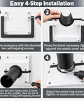 Easy installation steps for Knockout HVAC Wall Penetration Cover Kit with 4-step guide for AC line set concealment.