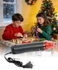 Crafts Heat Gun 110V 300W Handy Hot Air Tool with children crafting beside a Christmas tree, showcasing the long cord and stand.