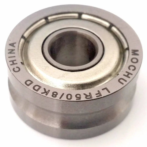 Badass Heavy Duty Track Roller With Double Row Angular Contact Ball Bearings Featuring Gothic Arch Raceway Profile 8 mm Bore 24 mm Width