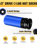 17mm Half Inch Drive Wheel Protector Impact Socket Set Non Marring Lug Nut Thin Wall Deep Sockets with 6-point Design