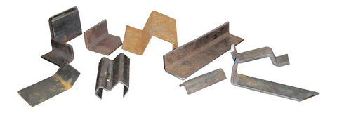 Metal pieces bent using Off Road 20 Ton Press Brake Heavy Duty DIY Builder Kit For Metalworking And Sheet Metal Bending Projects.