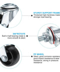 Heavy Duty Eight Pack Swivel Stem Casters 1 Inch Threaded Replacement Wheels For Wire Shelving Carts Built Tough with 360° rotation feature.