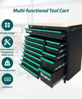 Beefy 14 Drawer Rolling Tool Chest With Wood Workbench Built To Last Heavy Duty Steel Cabinet On Wheels With Lock And Key Brake Casters