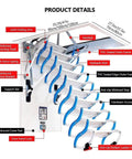 Product details of Effortless Reach Up Without The Hassle Solid Titanium Build Retractable Electric Attic Ladder Space Saving Telescoping Loft Staircase Heavy Duty Folding Access For Crawl Spaces 80X120 Cm.