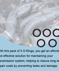 Subaru CVT Transmission Control Valve O Ring Seals 5 Pack 806912200 Premium EPDM Rubber Seals For Transmission Fluid Heat Wear Resistance Long Lasting Durability Helps Prevent Leaks, five black O-rings shown