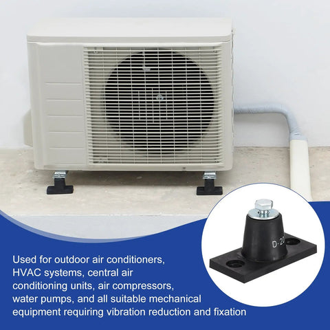 Heavy Duty Anti Vibration Rubber Mounting Brackets For Mini Split AC Condensers 20kg Load Bearing installed outdoors