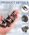 Check Out This Sick Roller Chain Offset Half Link Set With 25.4mm Pitch, Built From Durable Manganese Steel Featuring ISO DIN 16B-1 Specs And Four Pieces To Fix Your Rig Fast! displayed in hand.