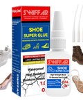 Heavy Duty Shoe Glue For Sole Repair That Delivers A Super Strong Bond For Rubber Boots Sneakers Leather Sandals And High Heels Tough As Nails Built To Last Waterproof Quick Dry Flexible And Clear Adhesive bottle with packaging