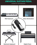Sustain Pedal For Keyboards And Digital Pianos With Polarity Switch One Quarter Inch Input Universal Compatibility For Yamaha Casio Roland Korg Behringer Moog Durable Chrome Coated Pedal A Must Have For Smooth Responsive Sustain On Stage And In Studio among various keyboards