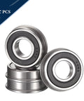 HiPicco FR4-2RS flanged ball bearings set, chrome steel with double rubber seals, 4 pcs