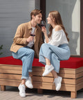 Waterproof Outdoor Bench Cushion 3 Inch High Density Foam Replacement Seat Pad For Patio Porch Swing 42 By 18 Inches Red With Ties