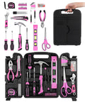 Stylish 131-Piece Pink Tool Kit for Women with Essential Hand Tools Like Hammer, Adjustable Wrench, Pliers, Screwdrivers, and Scissors