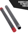 Half Inch Black Pipe Nipple Kit 12 Inch Length Six Pack For DIY Industrial Pipe Decor With Rubber Caps for Thread Protection