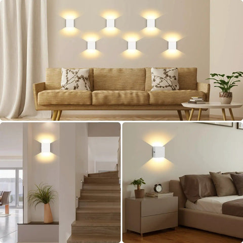 Cord Free Battery Powered Wall Sconce With Touch Dimmer, Rechargeable LED Wall Light in Black, warm glow in living room.