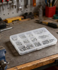 Heavy Duty 304 Stainless Steel Dowel Pin Kit With Single Hole Flat Head Cylindrical Pins for machinery on workbench
