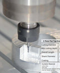 Close-up of SpeTool 2-flute flat-top carbide end mill, 1/16 inch cutting diameter, TiAlN coating, 1/8 inch shank