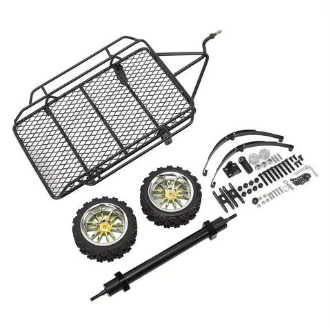 Heavy Duty 1/10 Scale RC Car Chassis Frame For SCX10 Series And TRX-4 4WD Crawler D90 with wheels and metal parts