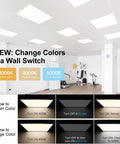 2x2 LED Flat Panel Light 40W 3000K 4000K 5000K Change Via Wall Switch Hella Bright 4400 Lumens Triac Dimmable Recessed