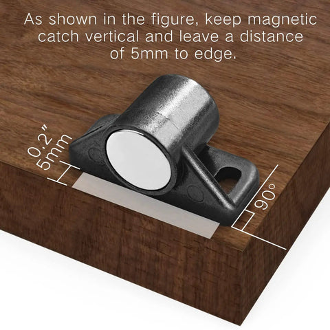 Battle Tested Magnetic Cabinet Door Catch Latch 4 Pack Neodymium Zinc Alloy Gun Metal Premium Plated Rust Proof Kitchen And Bathroom Cabinet Hardware Solution