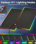RGB Wireless Charging Gaming Mouse Pad with Dual 15W Fast Chargers, showing various lighting modes and touch control.