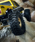Black Label M/T 63mm by 21mm RC Tires for 1/24 Crawlers Fits Axial SCX24 RGT Element Enduro URUAV on rocky terrain