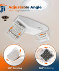 LED Emergency Light With Battery Backup For Biz, UL 924 Listed, adjustable square LED heads in white housing on ceiling