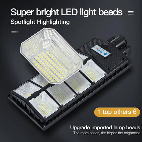 LED panel of Beefy 800W Solar Street Light With 80000 Lumens, showing internal structure and super bright LED light beads.