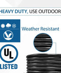Heavy Duty Outdoor Generator Extension Cord 50 Ft 30 Amp NEMA L14-30 UL Listed Four Prong Locking Plug 125/250V Robust Cable