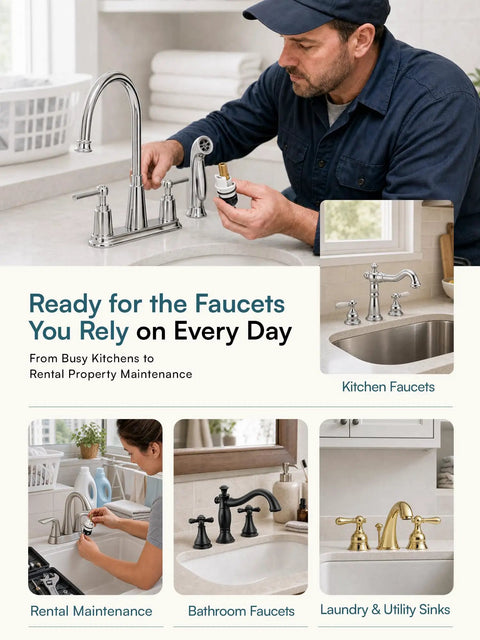 No Sweat Top Shelf Two Handle Delta Faucet Repair Kit Rp25513 Stem Assembly with RP24096 Cartridges for faucet maintenance