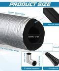 Nine Piece Pipe Insulation Foam Tubes With Elbow Set showing dimensions and materials