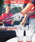 Killer Grip Tough White Cotton Liner Gloves Twenty Four Pair Non Slip Heavy Duty Safety Gear For Barbecue, shown gripping tongs.
