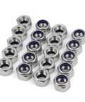 Rock Solid M16 X 2mm Nylon Insert Hex Lock Nuts Built Tough With Top Notch 304 Stainless Steel Heavy Duty Self Locking Hardware Fasteners For Truck And Equipment Upgrades Includes 20 Pieces Metric Fine Thread Parts That Resist Rust in a pack of twenty.