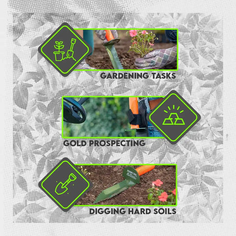 Prospector's Serrated Edge Digger Compact Shovel Trowel for Gardening and Metal or Gold Prospecting and Detecting in use