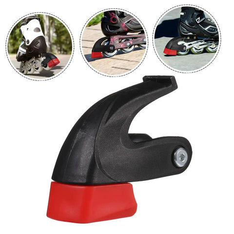 Quad Skates Toe Guards Inline Skate Brake System Replacement Kit With Toe Stops Safety Brake Pad Easy Install Screws Black Red