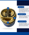 Close-up of Ceramic Faucet Cartridge Replacement with Single Lever Pressure Balance Low Torque 40mm, showing O-rings and alignment pins.