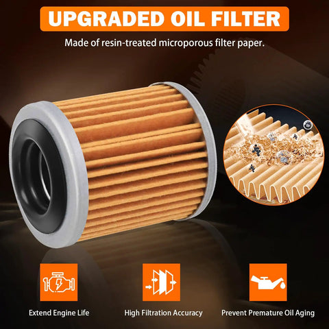 Upgraded oil filter made of resin-treated microporous paper, part of CVT Transmission Filter Kit With Oil Cooler Filter And Pan Gasket Direct Fit Easy Install For Nissan Altima Rogue Sentra Mitsubishi Lancer Outlander Jeep Compass Patriot And Dodge Caliber Replaces 31728-1XF03.