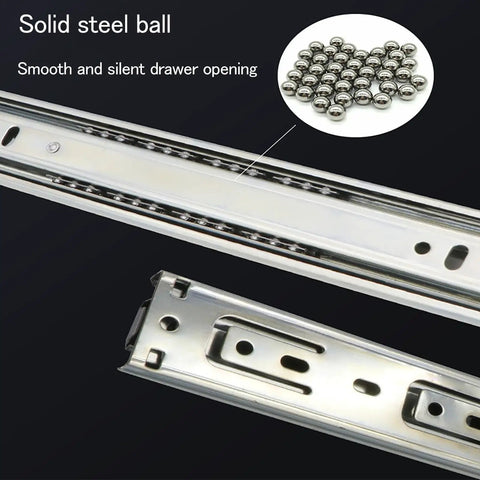 Full Extension Drawer Slides With Quiet Ball Bearing Tracks, Heavy Duty Side Mounted Rails For Dressers And Cabinets