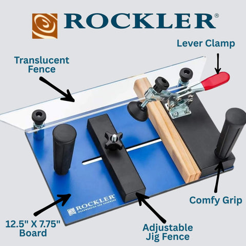 Coping Sled For Router Table With Round Handles For A Solid Grip And Smooth Operation, Toggle Clamp For Easy Tool Free Adjustments