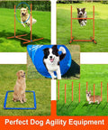 Dogs using Budget Friendly All In One Dog Agility Training Set With Tunnel Weave Poles Hurdles on grass