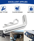 Easy Clip and Go Heavy Duty Trailer Hitch Pin and Clip With Grooved Head, 5/8 Inch Diameter for 2 Inch Receiver