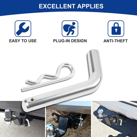 Easy Clip and Go Heavy Duty Trailer Hitch Pin and Clip With Grooved Head, 5/8 Inch Diameter for 2 Inch Receiver