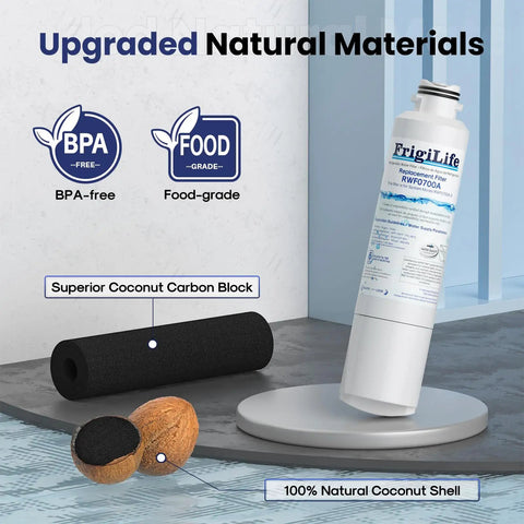 Samsung Fridge Water Filter Replacement 2900020B 4 Pack Fits RF28HMEDBSR RF263BEAESR HAF CIN EXP RF4287HARS DA9708006A 469101 NSF Certified 42 Chlorine Reduction For Fresh Ice And Water showcasing BPA-free and food-grade coconut carbon block