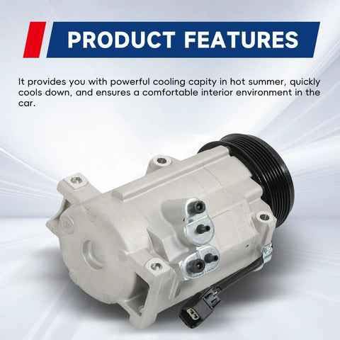 Top Shelf AC Compressor And Clutch Assembly Compatible With Buick Enclave Chevy Traverse Gmc Acadia Outlook 3 6 Liter Drop Right In side view showcasing compressor features.