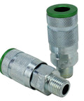 ColorFit A Style 14 Piece Coupler And Plug Kit 1 Quarter NPT Green All In One Durable Steel with color-coded quick disconnect fittings